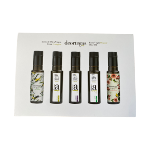 �ske med 5 �kologiske ekstra jomfruolivenolier af 100 ml