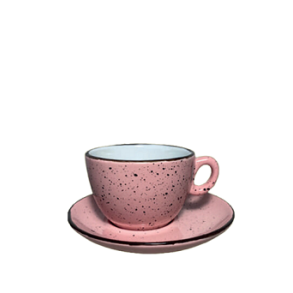 Cappucinokop, pink iris prikker