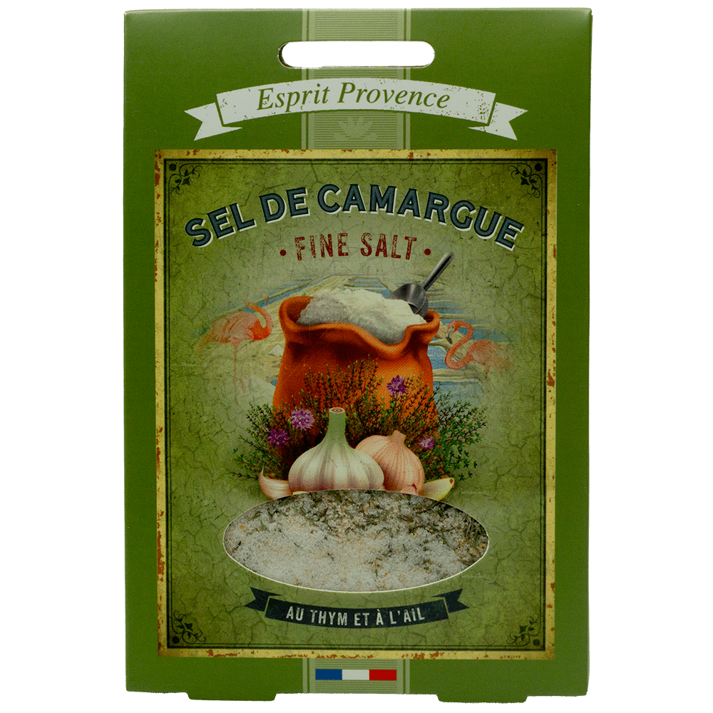 Havsalt fra Camargue med Timian og hvidlg, IGP, pose