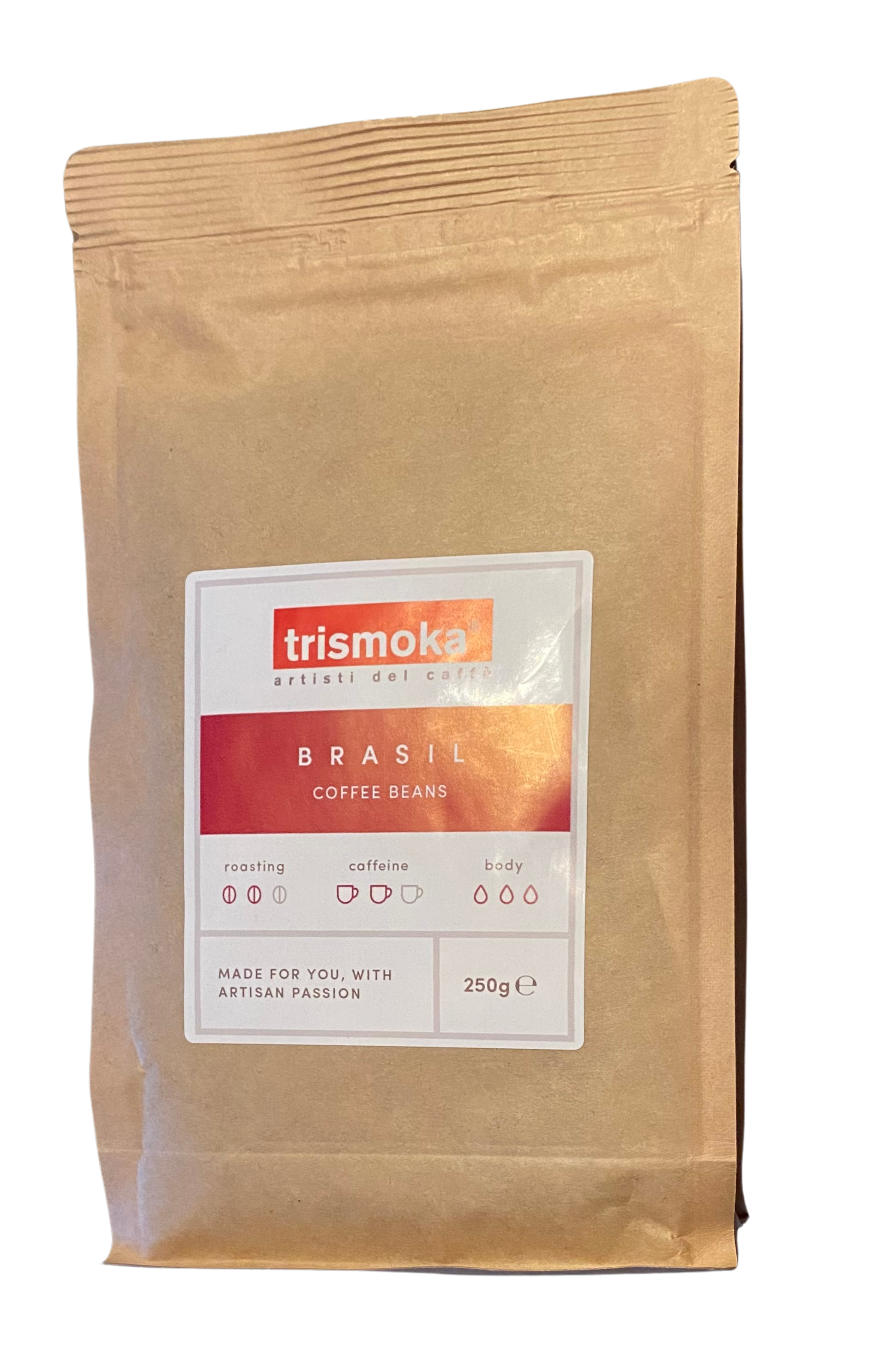 Trismoka Brasilien, hele kaffebnner, 250 g