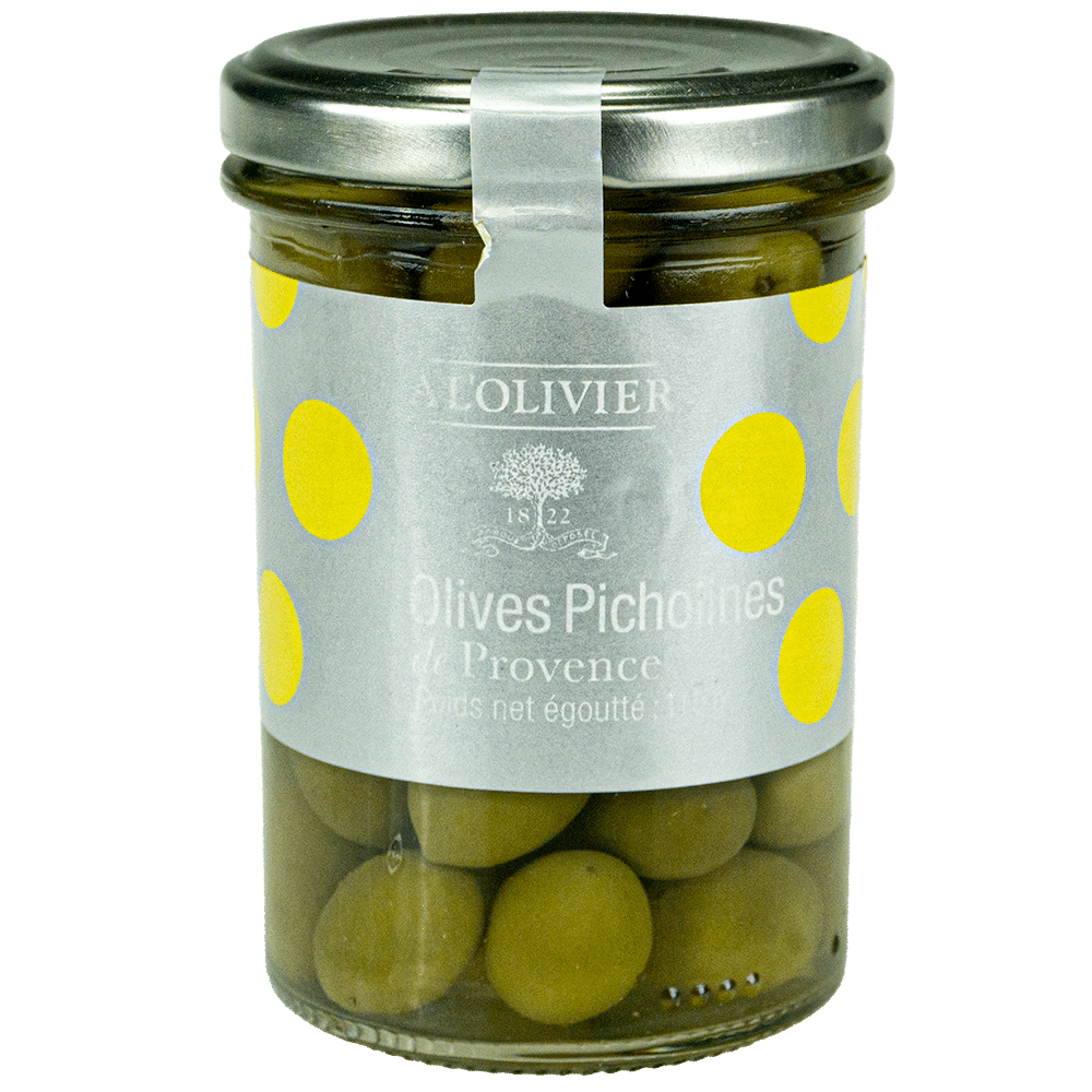 Gr�nne Picholine Oliven, 115 g, A L'Olivier