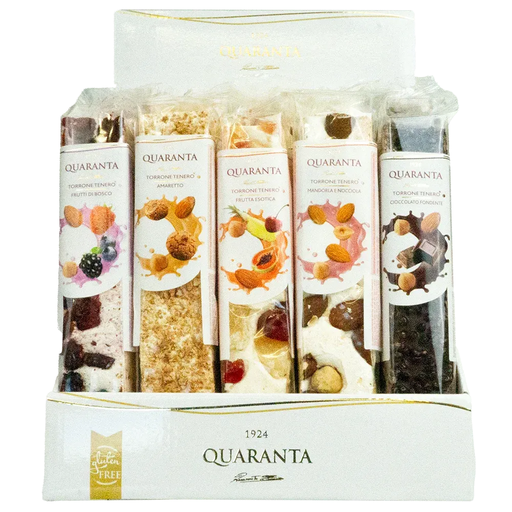 Bl�d Italiensk Torrone nougatbar, 100 g 5 varianter
