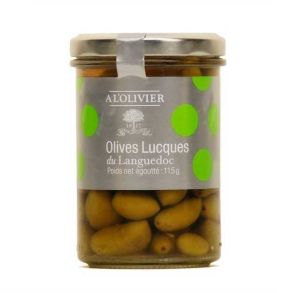 Gr�nne Lucques Oliven fra Frankrig , 115 g, A L'Olivier