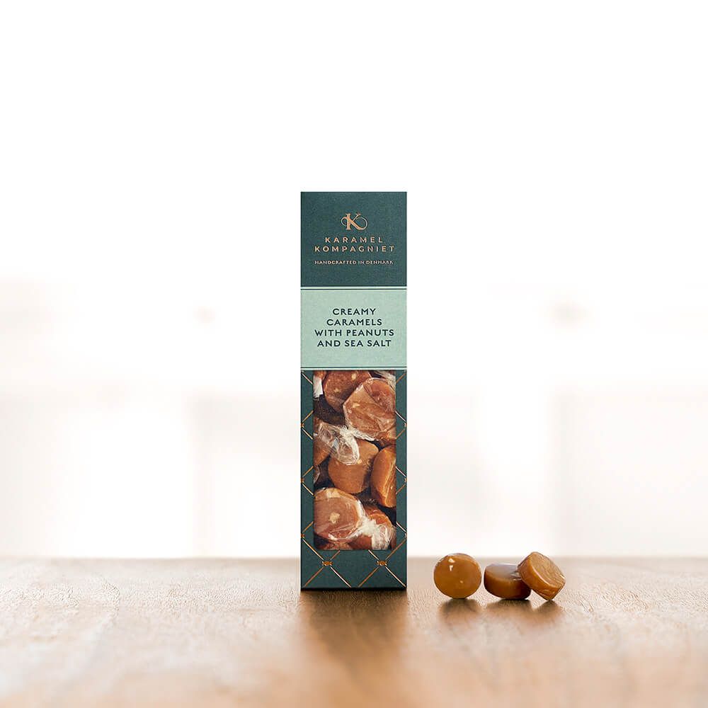 Fl�dekarameller med peanuts og sydesalt fra Karamel Kompagniet