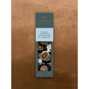 Lakrids- og fl�dekarameller med sydesalt fra Karamel Kompagniet