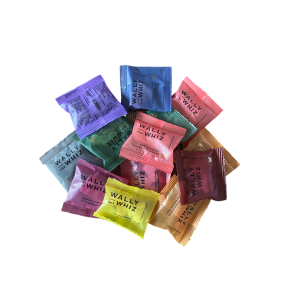 Wally & Whiz flowpacks, 11 g vegansk vingummi 