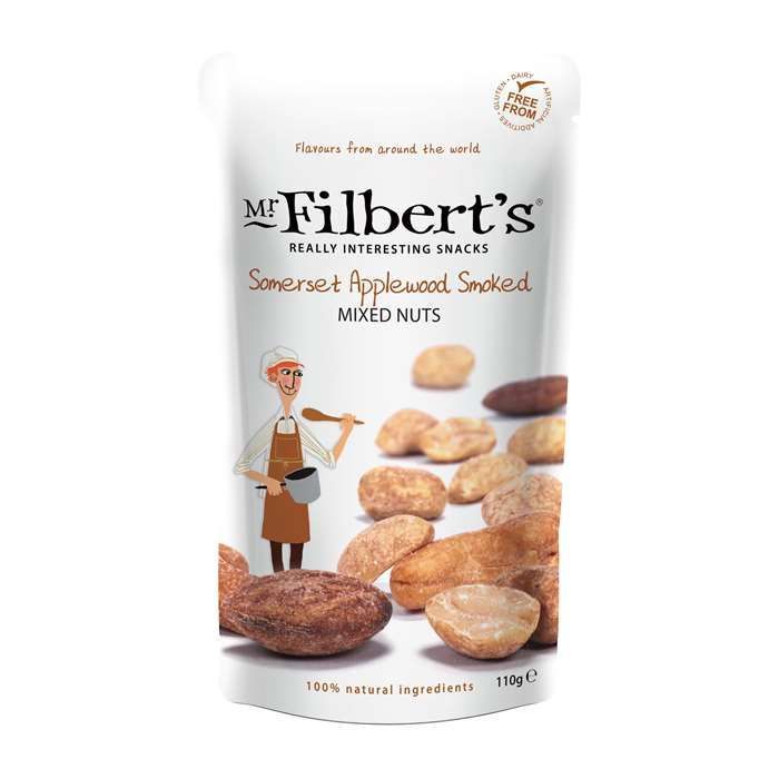 Filbert 100 g ristede peanuts, cashewndder og mandler rget over bleflis